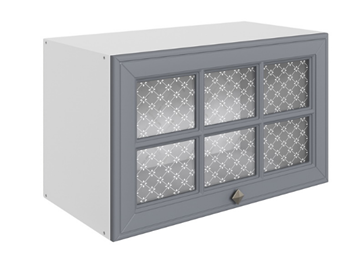 Кухонный навесной шкаф Мишель L600 Н360 (1 дв. реш.) эмаль (белый/серый) в Перми