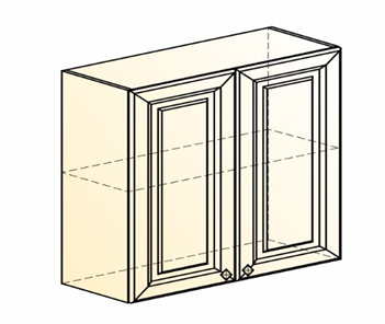 Навесной кухонный шкаф Мишель L800 H720 (2 дв. гл.) эмаль (белый/белый) в Перми - предосмотр 1
