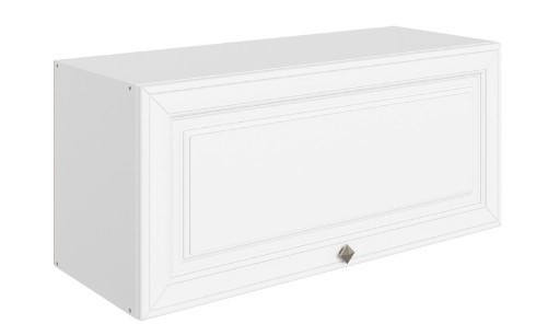 Шкаф навесной Мишель L800 Н360 (1 дв. гл.) эмаль (белый/белый) в Перми - изображение