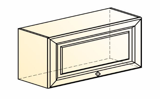 Шкаф навесной Мишель L800 Н360 (1 дв. гл.) эмаль (белый/белый) в Перми - изображение 1