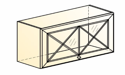 Навесной шкаф Мишель L800 Н360 (1 дв. крест.) эмаль (белый/белый) в Перми - изображение 1