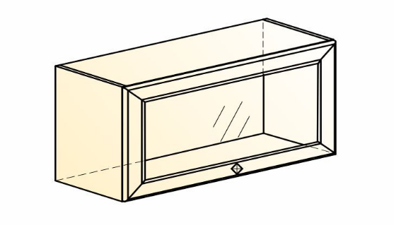Шкаф навесной Мишель L800 Н360 (1 дв. рам.) эмаль (белый/белый) в Перми - изображение 1