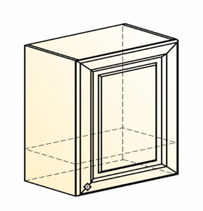 Шкаф навесной Мишель под вытяжку L600 H566 (1 дв. гл.) эмаль (белый/белый) в Перми - предосмотр 1