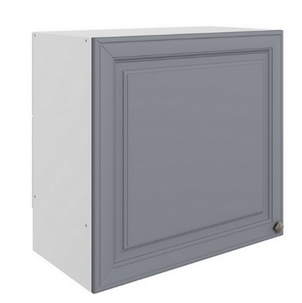 Шкаф навесной Мишель под вытяжку L600 H566 (1 дв. гл.) эмаль (белый/серый) в Перми - изображение