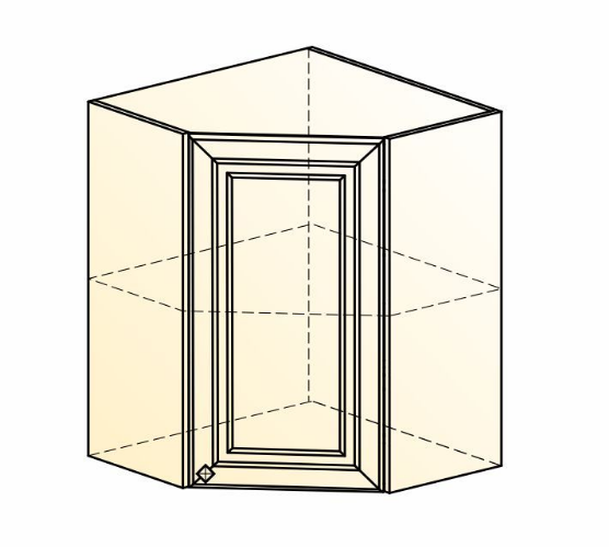 Шкаф на кухню Мишель угловой L600x600 Н720 (1 дв. гл.) эмаль (белый/белый) в Перми - изображение 1