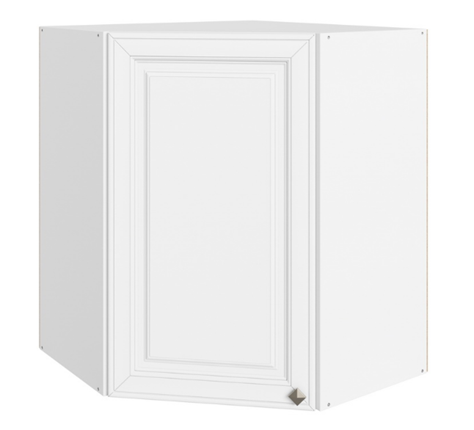Шкаф на кухню Мишель угловой L600x600 Н720 (1 дв. гл.) эмаль (белый/белый) в Перми - изображение