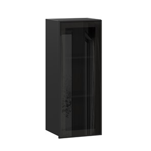 Кухонный шкаф Паола ЛД 590.420.000.078 400 высокий стекло (Черный/Чёрный) в Перми