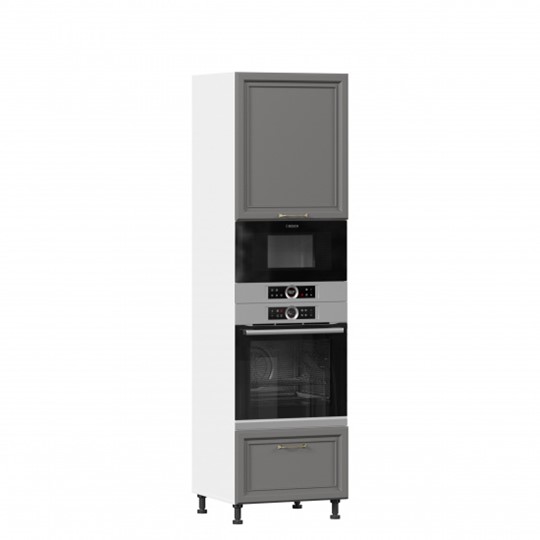 Кухонный шкаф для посуды Джелатто 600 с 4 дверями ЛД 241.470.000.115, Белый/Оникс серый в Перми - изображение 2