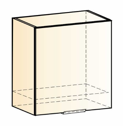 Навесной кухонный шкаф Стоун L600 Н566 (1 дв. гл.) (белый/джелато софттач) в Перми - изображение 1