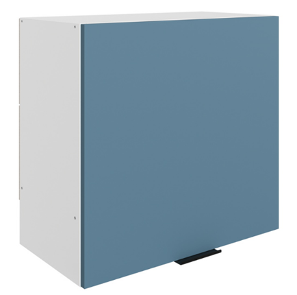 Шкаф на кухню Стоун L600 Н566 (1 дв. гл.) (белый/изумруд софттач) в Перми - изображение