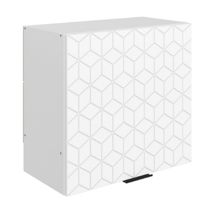 Кухонный шкаф Стоун L600 Н566 (1 дв. гл.) с фрезировкой (белый/джелато софттач) в Перми - предосмотр