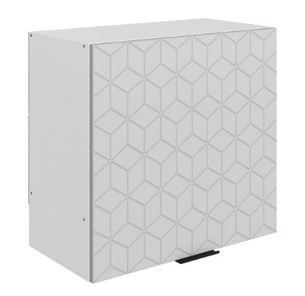 Навесной кухонный шкаф Стоун L600 Н566 (1 дв. гл.) с фрезировкой (белый/лайт грей софттач) в Перми