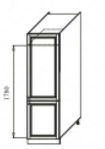 Кухонный шкаф-пенал Верона хозяйственный 600 мм  (под холодильник) с отк.дв 2140*600*580 В-4мм, глянец/софт в Перми