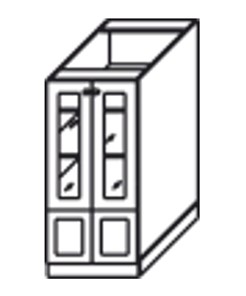 Навесной кухонный шкаф Верона хозяйственный (буфет со стеклом)* 1320*600*571 мм, глянец/софт в Перми