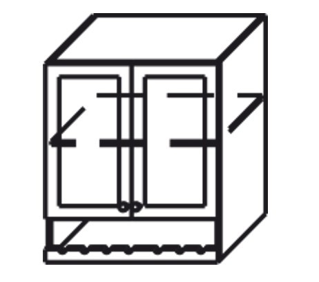 Шкаф на кухню Верона настенный двухдверный с полкой и нишей с планкой 918*600*320 мм, глянец/софт в Перми - изображение