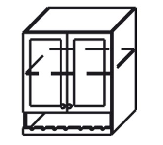 Кухонный шкаф Верона настенный двухдверный с полкой и нишей с планкой 918*800*320 мм, глянец/софт в Перми
