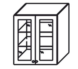 Кухонный шкаф Верона настенный двухдверный с полкой со вставкой из стекла 918*600*320 мм, глянец/софт в Перми