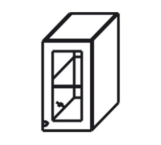 Кухонный шкаф Верона настенный однодверный с полкой со вставкой из стекла 718*300*320 мм, глянец/софт в Перми