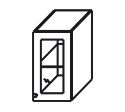 Кухонный шкаф Верона настенный однодверный с полкой со вставкой из стекла 718*450*320 мм, глянец/софт в Перми - изображение
