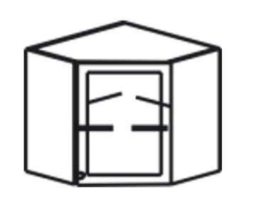 Кухонный шкаф Верона настенный угловой 718*600*600*320 мм без стекла (глухой), глянец/софт в Перми