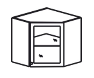 Кухонный шкаф Верона настенный угловой 718*600*600*320 мм со вставкой из стекла, матовый в Перми