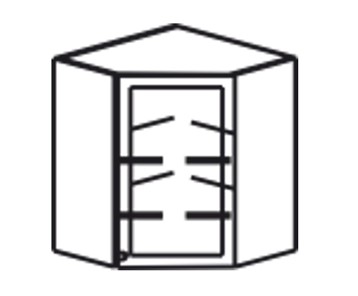 Кухонный шкаф Верона настенный угловой 918*600*600*320 мм без стекла (глухой), глянец/софт в Перми