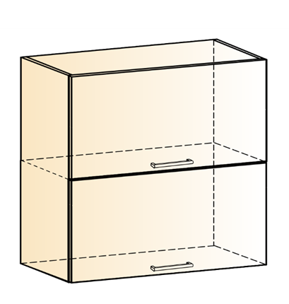 Шкаф навесной Яна L800 Н720 (2 дв. гл. гориз) в Перми - изображение