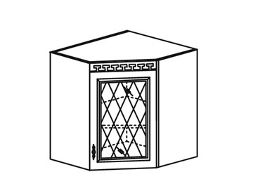 Шкаф кухонный Веста настенный угловой со вставкой из стекла 718*600*600 мм в Перми