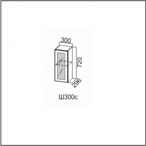 Навесной кухонный шкаф Вектор, Ш300с/720, (МДФ, soft touch) в Перми - предосмотр