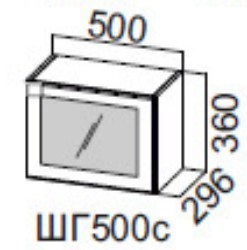 Настенный шкаф Прованс 500 (горизонтальный со стеклом) ШГ500с/360, фисташковый в Перми - изображение
