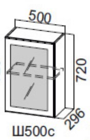 Шкаф настенный Прованс, 500 (со стеклом) Ш500с/720 в Перми - изображение