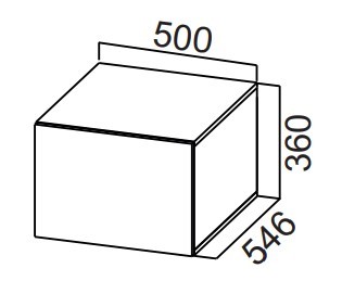 Кухонный навесной шкаф Стайл, ШГ500г/360 горизонтальный, МДФ в Перми - предосмотр