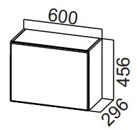 Навесной кухонный шкаф Стайл, ШГ600/456 горизонтальный, МДФ в Перми - предосмотр