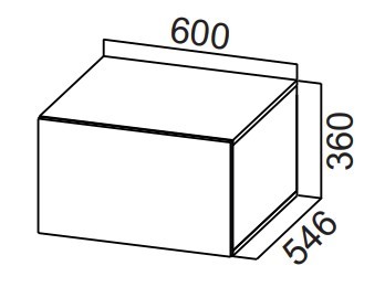 Кухонный навесной шкаф Стайл, ШГ600г/360 горизонтальный, МДФ в Перми