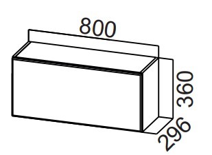 Кухонный навесной шкаф Стайл, ШГ800/360 горизонтальный, МДФ в Перми