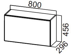 Настенный шкаф на кухню Стайл, ШГ800/456 горизонтальный, МДФ в Перми - предосмотр