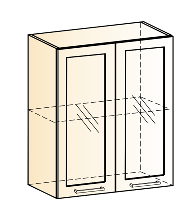 Шкаф навесной Яна L600 Н720 (2 дв. рам.) в Перми - изображение