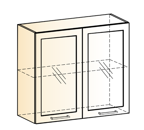 Шкаф навесной Яна L800 Н720 (2 дв. рам.) в Перми - изображение