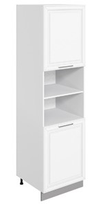 Кухонный шкаф-пенал Мишель L600 H2141 (2 дв. гл.) эмаль (белый/белый) в Кунгуре