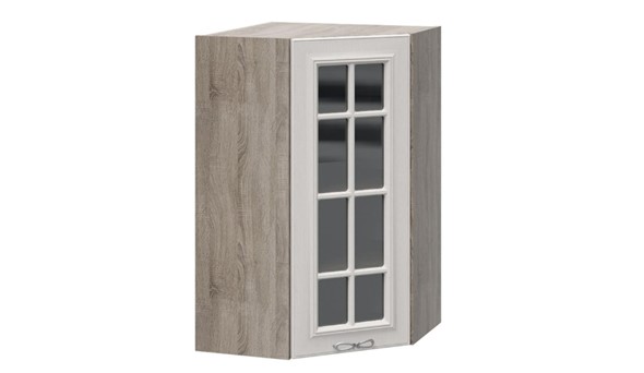 Угловой кухонный шкаф Сабрина c углом 45° со стеклом ВУ45_96-(40)_1ДРс в Перми - изображение