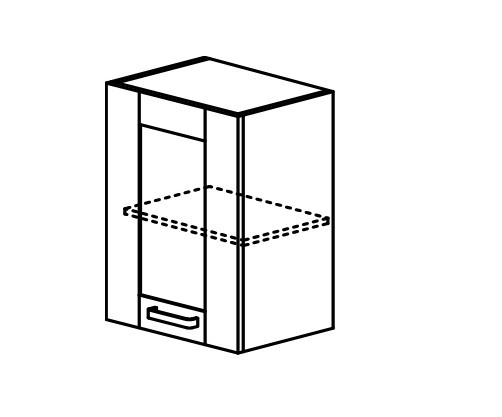 Кухонный шкаф Квадро настенный однодверный с полкой со вставкой из стекла 718*600*320 мм в Перми - изображение