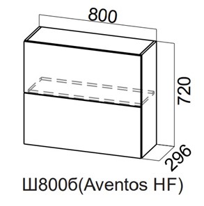 Шкаф навесной на кухню Модерн New барный, Ш800б(Aventos HF)/720, МДФ в Перми - предосмотр