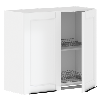 Кухонный шкаф навесной с посудосушителем SICILIA Белый MHSU 8072.1C (800х320х720) в Перми - изображение