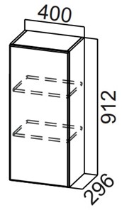 Распашной кухонный шкаф Стайл, Ш400/912, МДФ в Перми - предосмотр