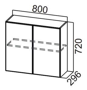 Распашной кухонный шкаф Стайл, Ш800/720, МДФ в Березниках