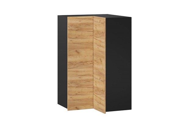 Шкаф кухонный угловой высокий Шервуд, ЛД 281.570.000.043, дуб золотой/черный в Перми - изображение