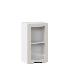 Кухонный шкаф 400 со стеклом Джамис ЛД 296.320.000.102, Белый/Кашмир в Березниках