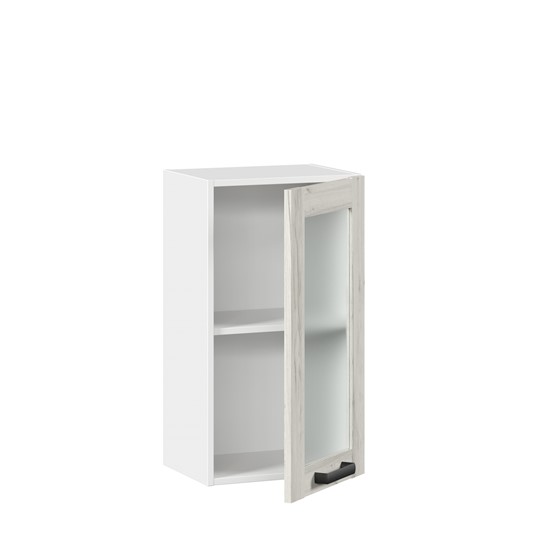 Настенный шкаф 400 со стеклом Винченца ЛД 234.320.000.028, Белый/Дуб Крафт белый в Перми - изображение 1