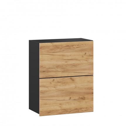 Кухонный шкаф 600 горизонтальный Шервуд, ЛД 281.970.000.046, черный/дуб золотой в Перми - изображение