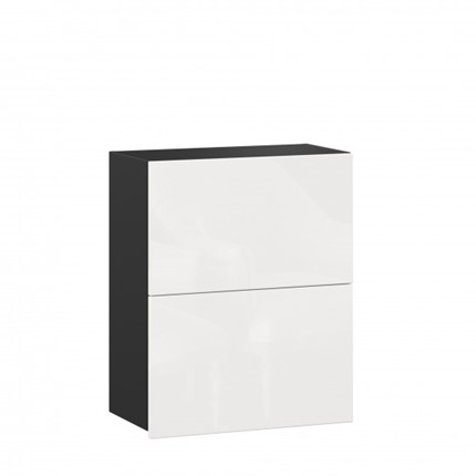 Шкаф на кухню 600 горизонтальный Шервуд, ЛД 281.970.000.085, черный/белый глянец в Соликамске - изображение